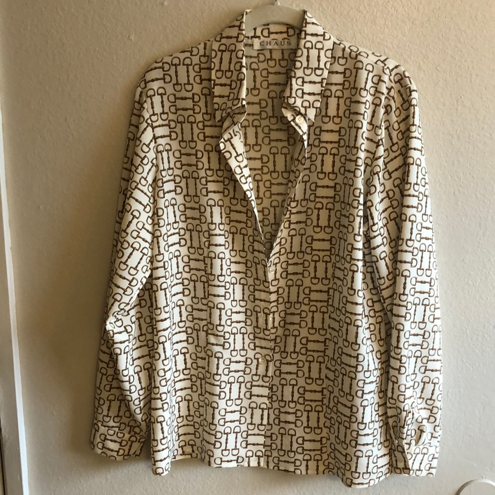 CHAUS Equestrian Horse Bit Blouse